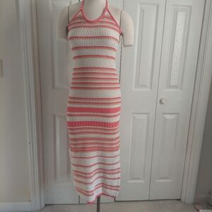 Bohemian Handmade Fashion Crochet Knit Maxi Halter Dress M